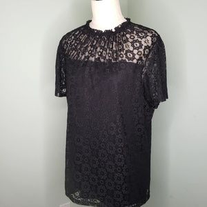 Lace Lined Short Sleeve Top